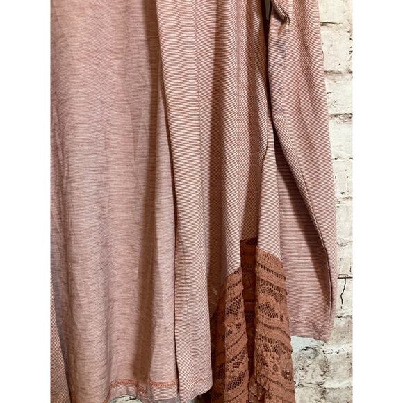 LOGO Lori Goldstein Top Womens Medium Rust Open Front Lagenlook Flowy Stretch - Picture 6 of 14